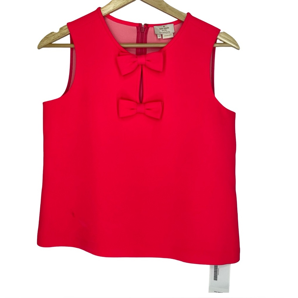 Kate Spade New York go fly a kite pink Bow Blouse sz 2